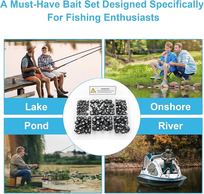 200/350 Pcs Premium Split Shot Fishing Weights Sinkers, Removable Leakproof Fly Fishing Split Shot for Freshwater & Saltwater， Bass Trout Circular Accessories - 5/6 Sizes