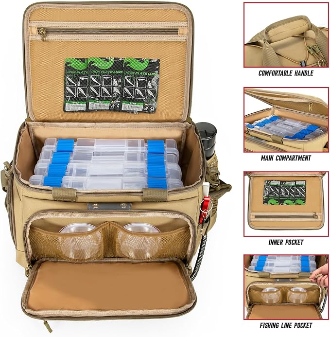 Fishing Tackle Bag, Detachable Fishing Reels Storage Pouch, Fishing Gear Organizer, Durable Angling Equipment, Featuring an Adjustable Shoulder Strap