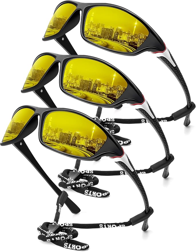 KALIYADI 4 Pack Polarized Sunglasses-Men Sports Sun-glasses: Mens Sunglasses UV Protection for Fishing Driving Cycling