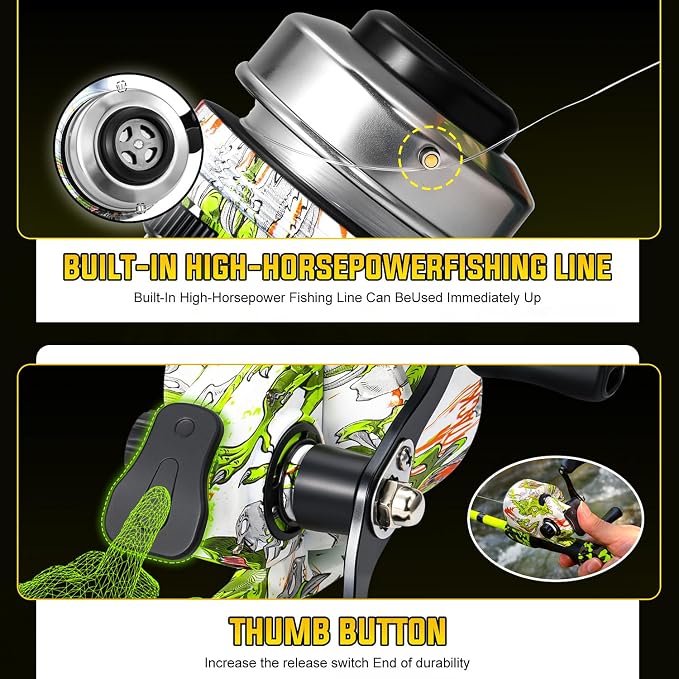 Sougayilang Casting Fishing Rod Reel Combo, 6ft High Carbon Ultralight Fishing Pole, Slow Speed 3.9:1 Gear Ratio Baitcaster Reel, Complete Freshwater Kit for Trout Bass Panfish Stream Fishing(2 packs)