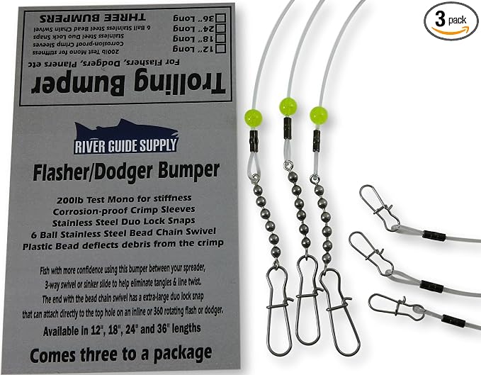 Trolling Bumper for Trolling Flashers & Dodgers 3 Pack (18 Inch)