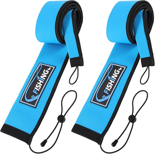 2Pcs Neoprene Fishing Rod Sleeve for Casting, Trolling, Spinning Rods – Lightproof & Puncture Resistant Rod Cover
