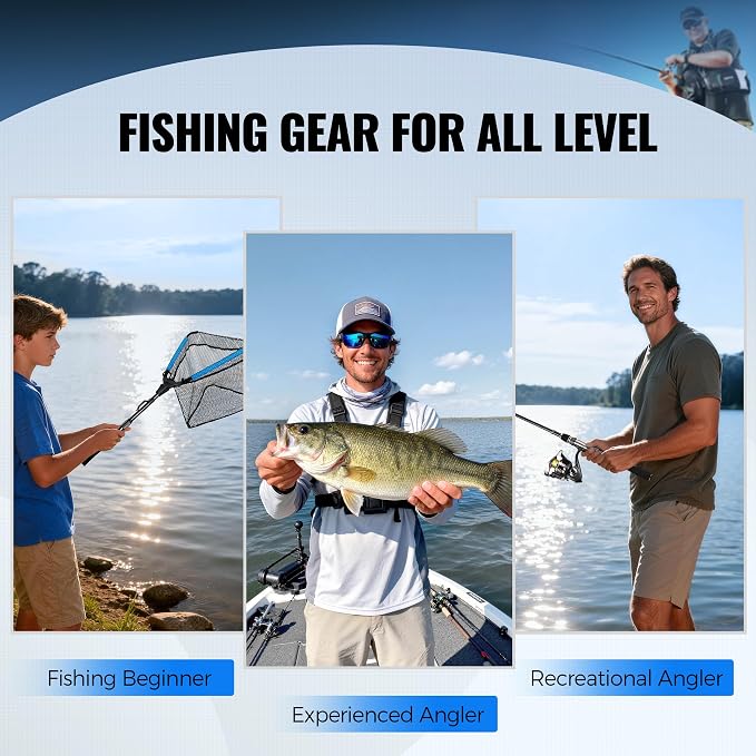 PLUSINNO Fishing Gear - Telescopic Fishing Rod and Reel Combo with Tackle Box, Collapsible Rod and Lures Box, Travel Fish Pole Starter Kit, Fishing Accessories Tackle Lure Kit Gifts for Men Bass Trout