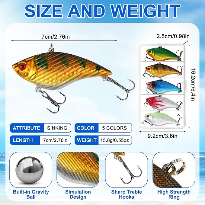 Skylety 10 Pieces Mini Fishing Lures Fishing Hard Baits Hooks Crankbaits Lures Baits Topwater for Freshwater Saltwater Trout Bass Perch with Box