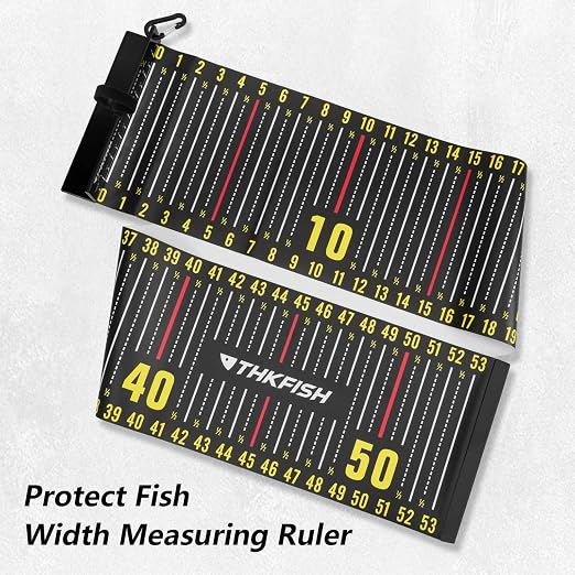 THKFISH 53in Fish Ruler with Measuring Board, Portable Waterproof Folding Fishing Ruler Fish Measuring Tape for Boat, Kayak, Coolers, Yacht and Workbench