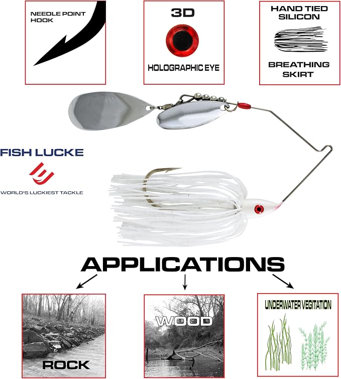 Luck E Strike Hydra-Vibe Spinner Bait with Custom Blades