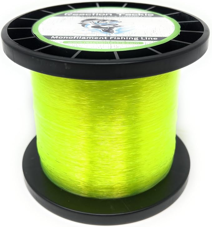 Reaction Tackle Monofilament Fishing Line - Premium Nylon Mono Line, Strong & Abrasion-Resistant, Low Memory for Smooth Long Casts - Freshwater & Saltwater