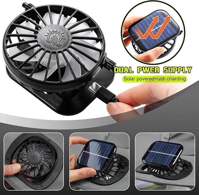 Solar Hat with Fans, Wide Brim Cooling Sun Hat with Removable Dual Fans USB Charging Neck Cover for Outdoor Fishing