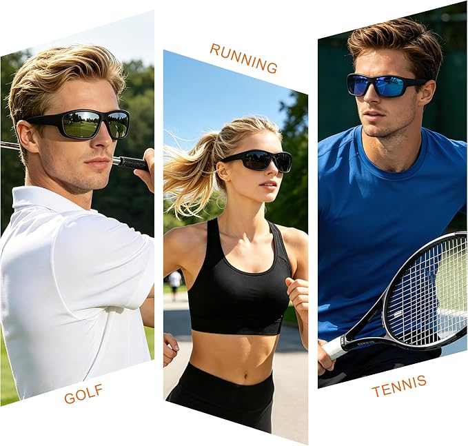 Polarized Sunglasses for Men and Women - Running Glasses UV Protection for Fishing Running Cycling Driving