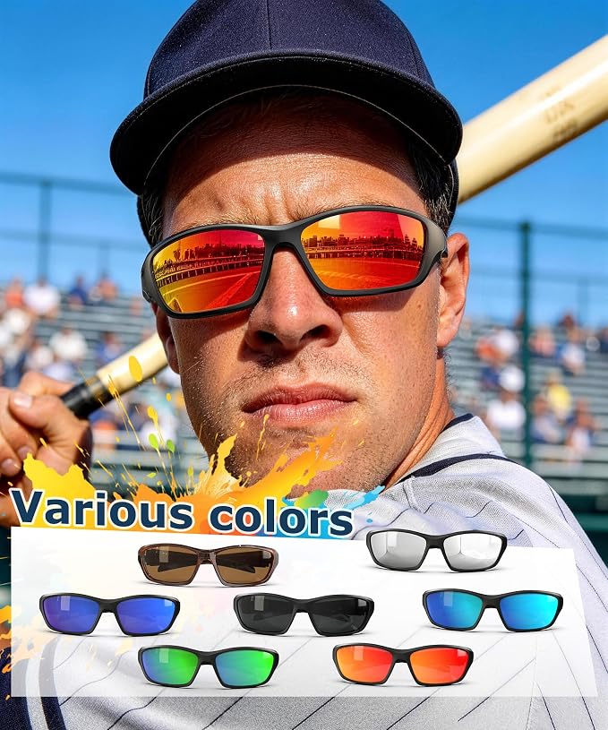 KALIYADI Polarized-Sunglasses-Men Sports Mens-Sunglasses Women: Sun Glasses with UV400 Protection for Cycling Fishing Running