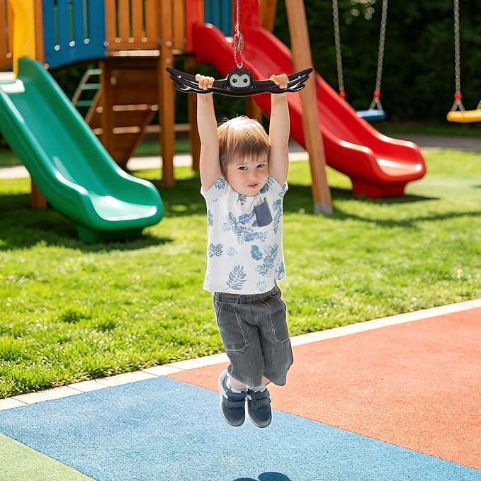 Ninja Twist Swing-360 Degree Handle Rotation Promotes Sensory Development, Arm Strength,Swingset Accessories Outdoor-Swing Spins Set (Brown)