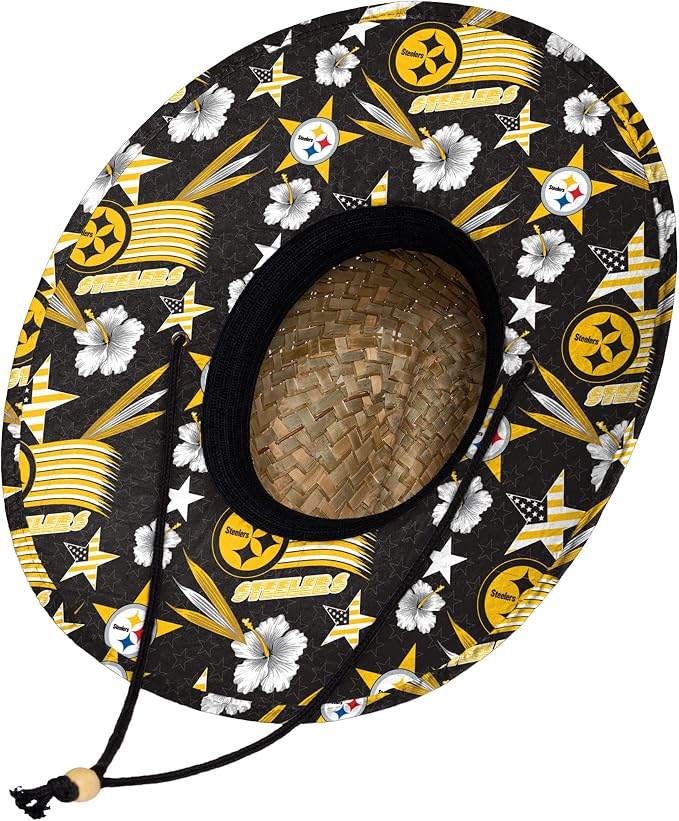 FOCO Men's NCAA College Team Logo Floral Straw Sun Hat