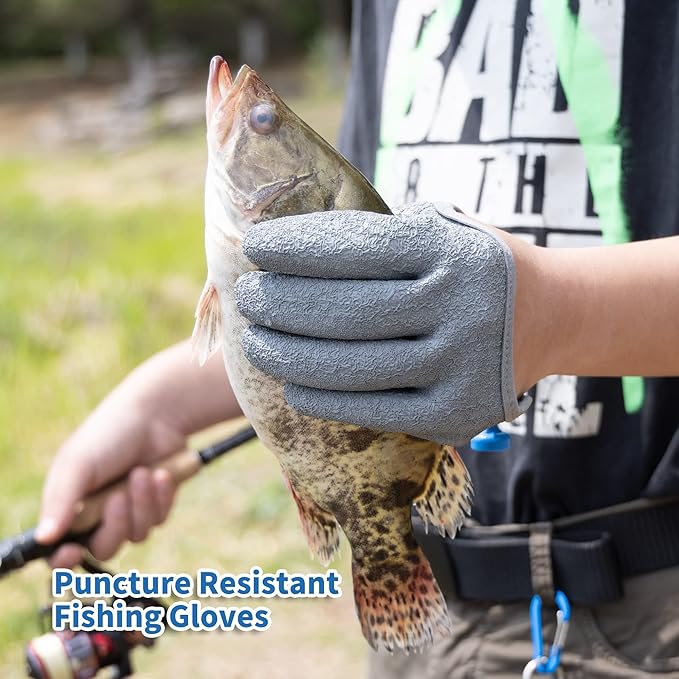 ARCLIBER Fishing Glove for Men with Magnet Release, Puncture Resistant Fish Glove for Handling, Catching, Cleaning, Anti-Slip Textured Grip Palm