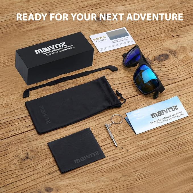 maivnz Floating Polarized Fishing Sunglasses for Men Women, Unsinkable UV400 Sports Glasses for Kayaking, Boating & Surfing