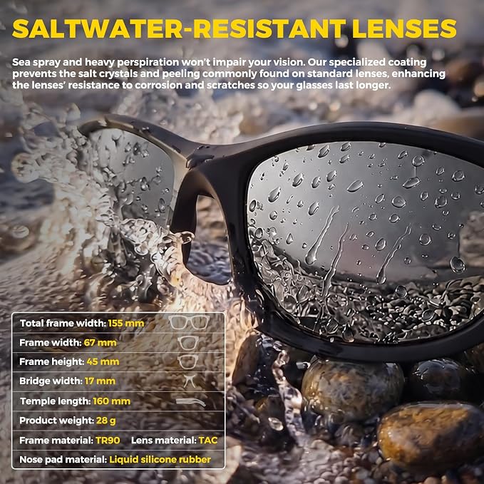 Polarized Fishing Sunglasses for Men Women, Adjustable Polarized Sunglasses, Lightweight TR90 Frame