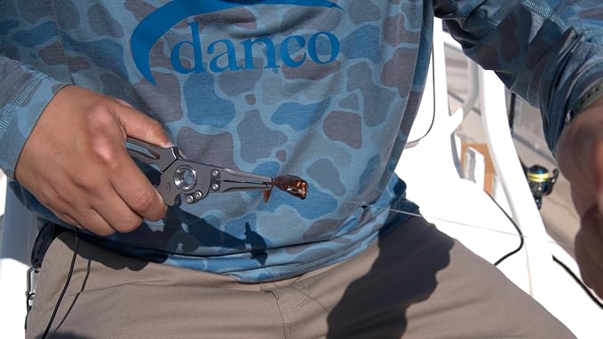 danco Titanium Dual Cutter 7" Fishing Plier, Fishing Line and Wire Cutter, Saltwater Safe, Fresh/Saltwater Fishing, Sheath and Lanyard Included
