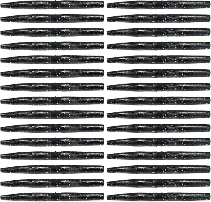 30Pcs Artificial Soft Baits Earthworm Salts Scent Soft PVC Stick Baits Slow Sinking Wobblers Elastic Soft Noodles Lures