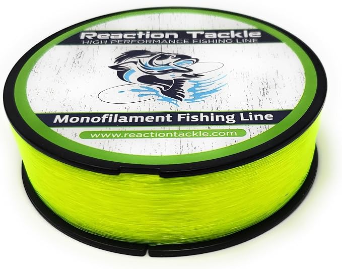 Reaction Tackle Monofilament Fishing Line - Premium Nylon Mono Line, Strong & Abrasion-Resistant, Low Memory for Smooth Long Casts - Freshwater & Saltwater