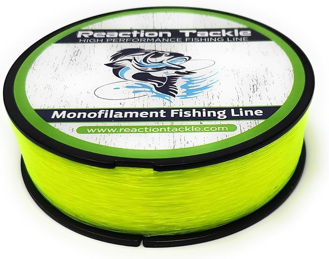 Reaction Tackle Monofilament Fishing Line - Premium Nylon Mono Line, Strong & Abrasion-Resistant, Low Memory for Smooth Long Casts - Freshwater & Saltwater