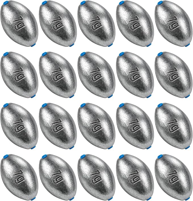 Alwonder Egg Sinkers Fishing Weights 3/16-10oz, Oval Lead Fishing Weights Sinkers Bass Fishing Casting Egg Sinker Saltwater Freshwater Tackle