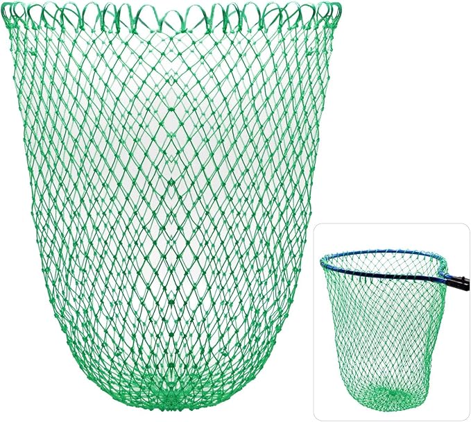 Dovesun Fishing Net Fish Landing Net Foldable Fishing Replacement Net for Freshwater Saltwater Fishing Net Replacement Netting Green/Black 2 Colors Handle/Frame Not Included