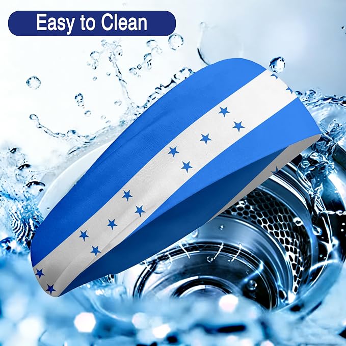 Flag Headbands for Men Women, Moisture Wicking Sweatband Breathable Sports Headwrap, Non-Slip Stretchy Fitness Hair Band