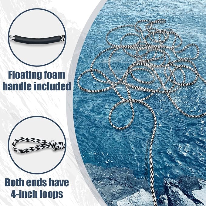 Boat Tow Rope 60ft 3-6K, Floating Ropes for Towable Tubes Accessories