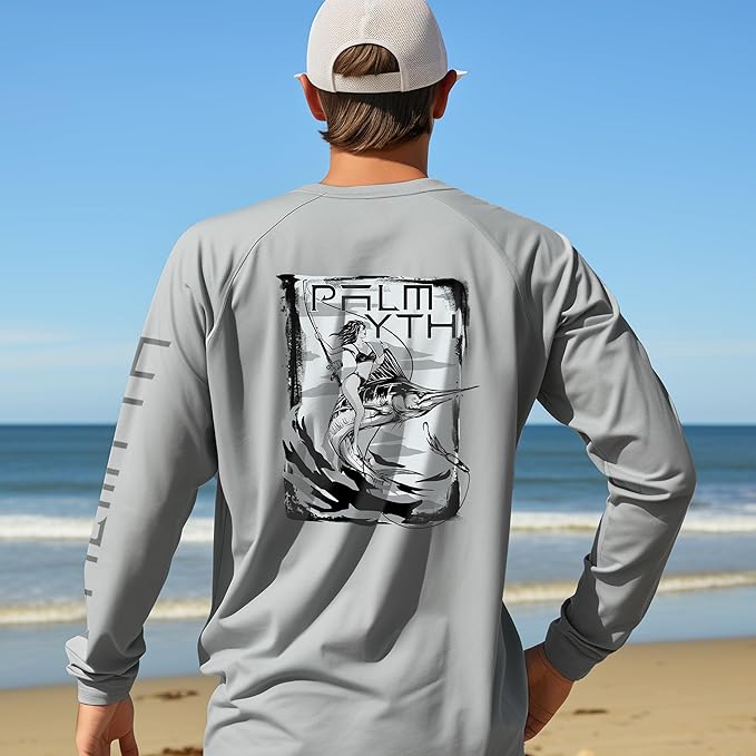 Palmyth Fishing Shirts for Men Long Sleeve UPF 50+ T Shirt Sun Protection Tee