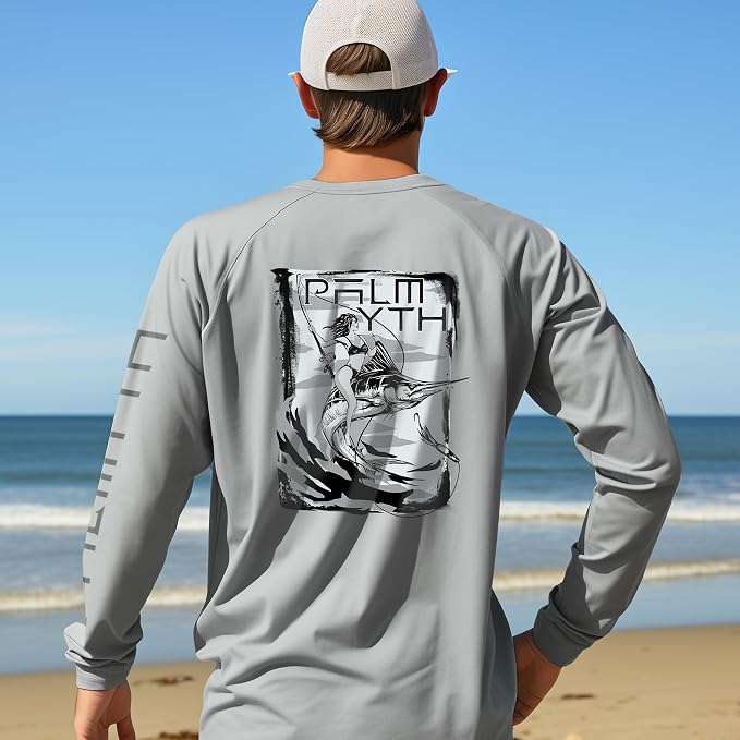 Palmyth Fishing Shirts for Men Long Sleeve UPF 50+ T Shirt Sun Protection Tee