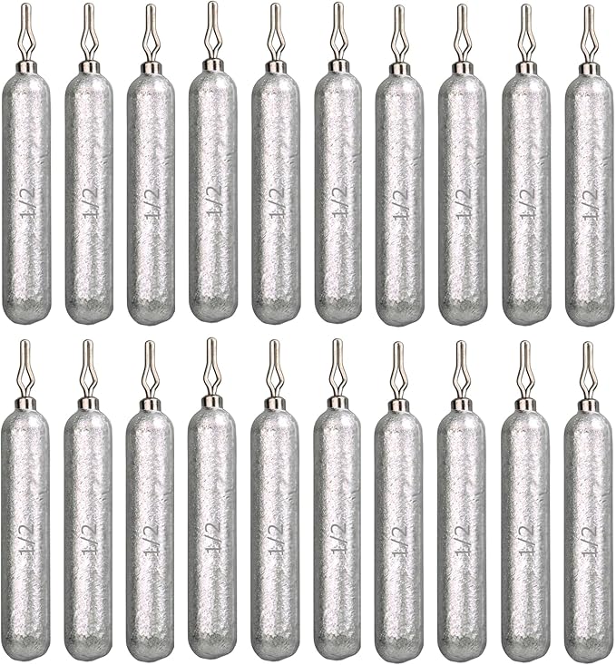 Reaction Tackle Lead Drop Shot Weights for Bass Fishing - Freshwater & Saltwater - Skinny Pencil Shaped Sinkers for Drop Shot Rig