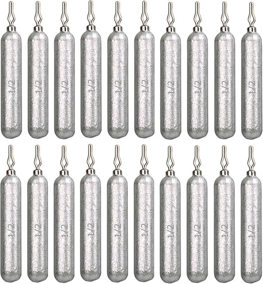 Reaction Tackle Lead Drop Shot Weights for Bass Fishing - Freshwater & Saltwater - Skinny Pencil Shaped Sinkers for Drop Shot Rig
