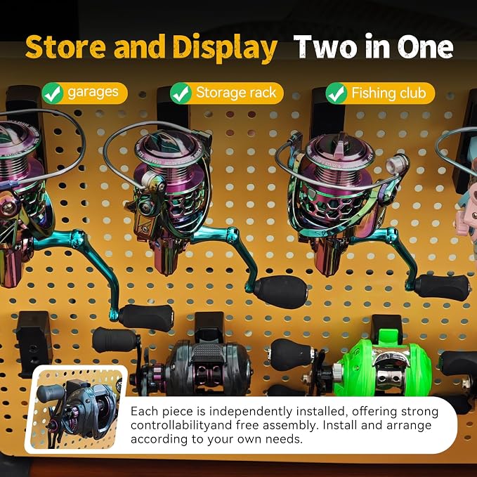 Spinning Fishing Reel Holder Reel Storage Holder Fishing Reel Wall Mount Rack (Spinning Reels, 6)
