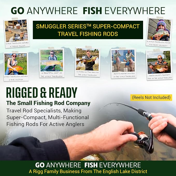 Rigged and Ready Smuggler Series™ Travel Fishing Rods. Super Compact, 1 Spinning Rod and Reel Combo, 4 Spin, 1 Casting Rod + Cases. 2, 3 or 4 Tips. Spin and General Freshwater - Saltwater Fishing