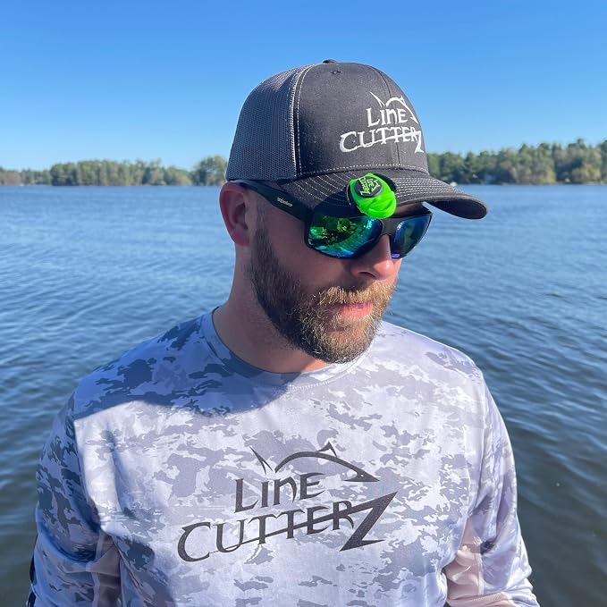 LINE CUTTERZ Patented Dual Hybrid Ceramic Cutter + Stainless Steel Micro Scissors Fishing Line Snipper - Black