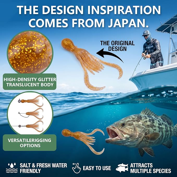 Soft Fishing Lures for Bass Fishing:Pre-Gigged Swim Baits for Saltwater or Freshwater.Soft Plastic Fishing Accessories.