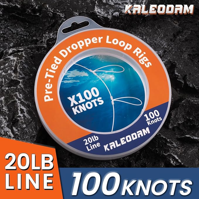 20lb-70lb 100knots Pre-Tied Dropper Loop Fishing Rig, 18" Spacing, 5.5" Loop Size, Ideal for Saltwater & Freshwater Fishing