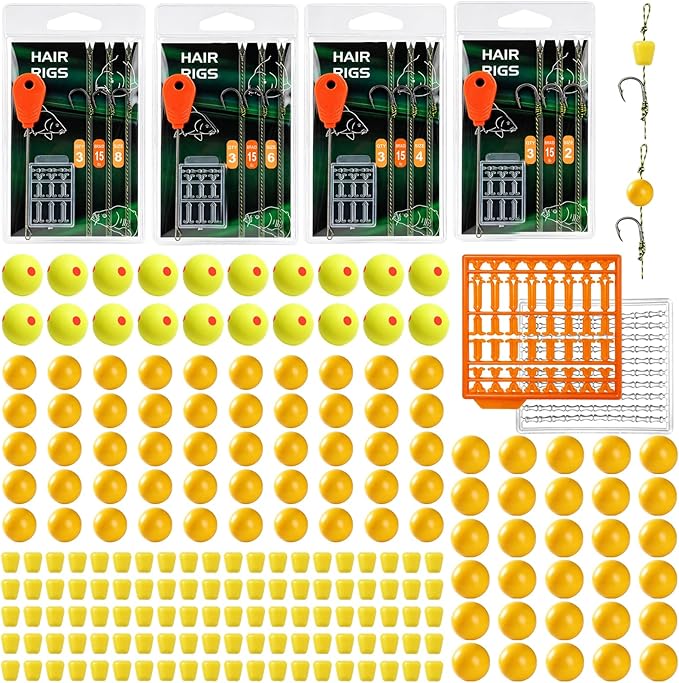 52pcs/218pcs Carp Fishing Rig Kit with Pop-Up Boilies, Dumbell Baits and Rig Needles Fishing Accessories