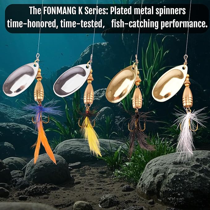 FONMANG Fishing Lure Spinner baits for Freshwater and Saltwater,2026 New Bass Trout Fishing Lures Also for Crappie Salmon Walleye Pike