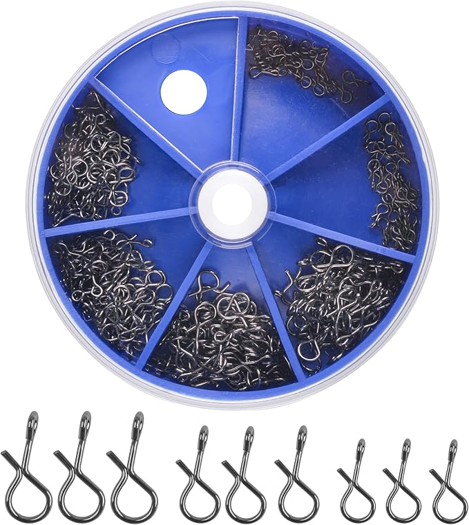 Fly Fishing Snaps Twist Clips,300pcs Stainless Steel Quick Change Lure Snaps No Knot Fast Clip Lure Connector for Flies Jigs Hooks Fly Trout Fishing Lures Clip Swivels Terminal Tackle