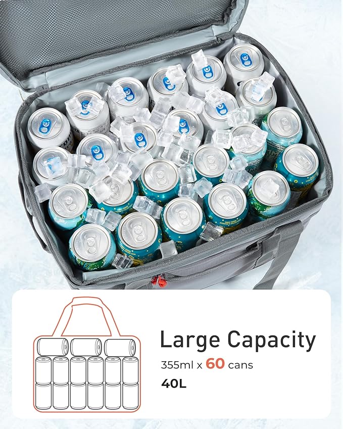 TOURIT Soft Sided Cooler Bag Insulated 30/48/60 Cans, Large Collapsible & Leakproof Ice Chest for Picnic, Beach, Camping, Travel, Sports Fan Coolers