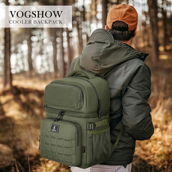 Large Insulated Cooler Backpack for Men Women, 36 Cans Double Deck Leakproof Cooler Bag for Camping, Hiking, Picnic, Fishing, Beach, Travel