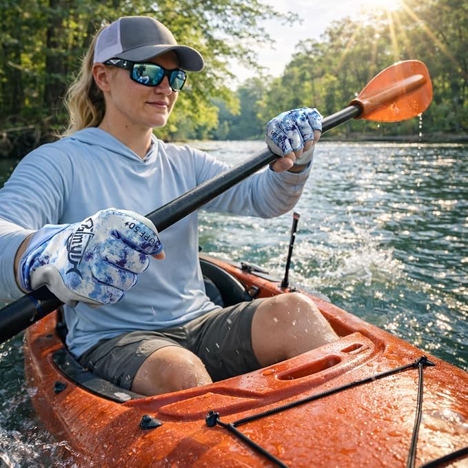 Palmyth UPF 50+ Fingerless Sun Fishing Gloves –UV Protection Lightweight Water Sports Gloves for Kayaking, Paddling & Canoeing