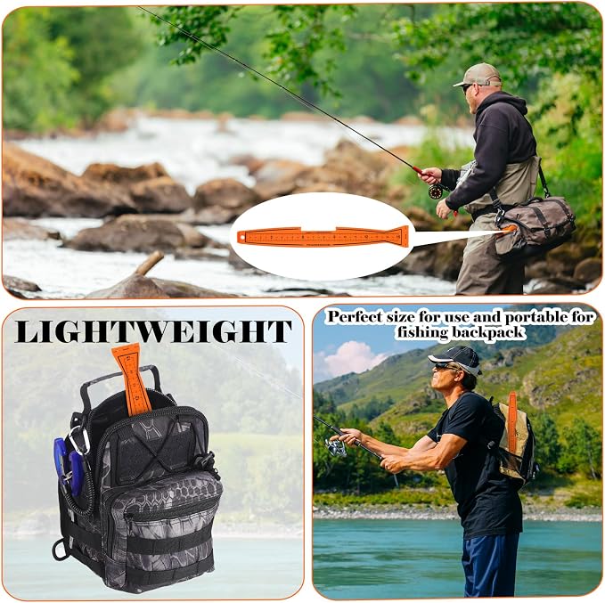 2 Pcs Foldable Fish Measuring Boards, Folding Fishing Rulers Unfolded 32 Inch Bump Board Fishing Rulers Folded to 16 Inch, Easy to Read, Portable Fish & Crab Measure Devices for Boat, Kayak, Orange