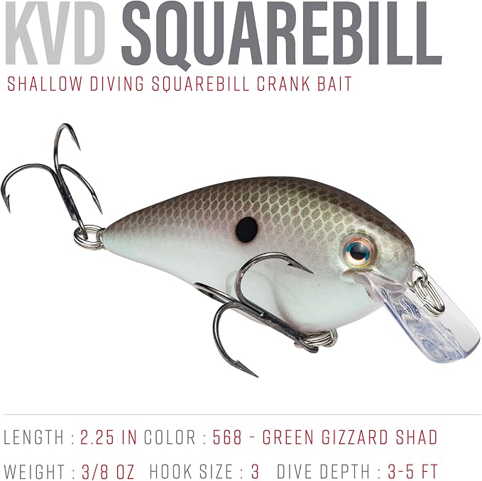 Strike King KVD 1.5 Hard Knock Fishing Lure, 3/8 oz, 3D Lifelike Eyes