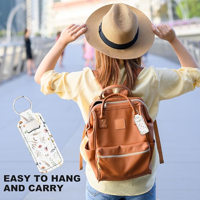 Cute Chapstick Holder Keychain,Lipstick Neoprene Clip-on Lip Balm Holder for Woman