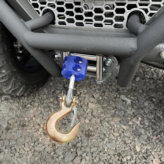 BFXM Winch Stopper for Cable, Rubber Winch Cable Stopper with Allen Wrench to Protect Winch Rope from Wear and Tear, Winch Accessories for ATV, UTV, Truck (Blue)