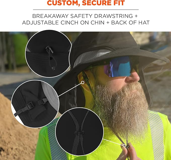 Ergodyne Unisex Adult Chill-its 8934 Ranger Hat with Neck Shade