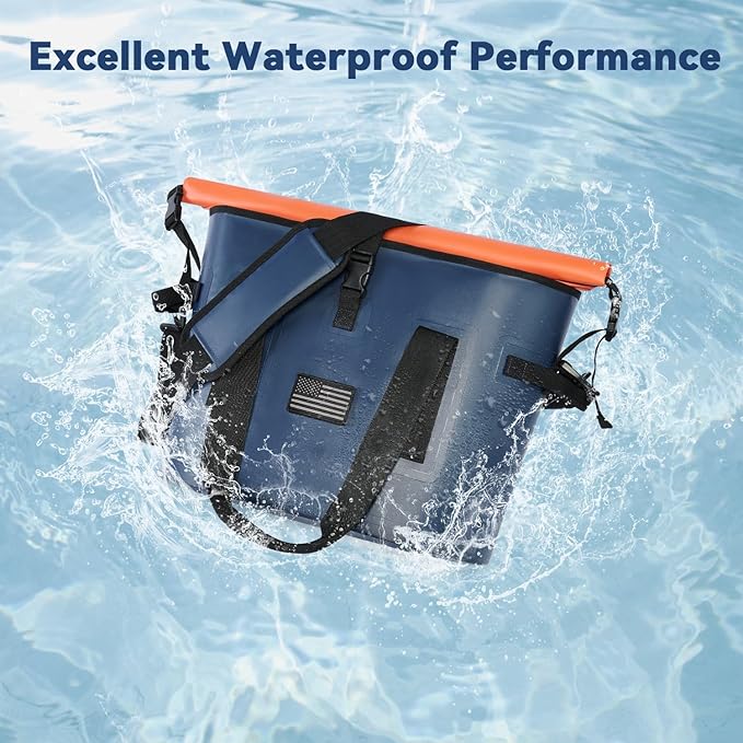 Vogano 40 Can Soft Cooler Bag - Insulated Leak-Proof Large Cooler Bag with Roll-Top Waterproof Seal | Portable Ice Chest for Camping, Beach, Travel, Picnics | 24HR Cold Retention