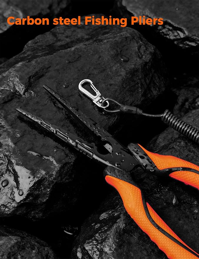 Fishing Pliers,Carbon Steel with Corrosion Resistant Coated Fishing Tools,Multitool for Saltwater