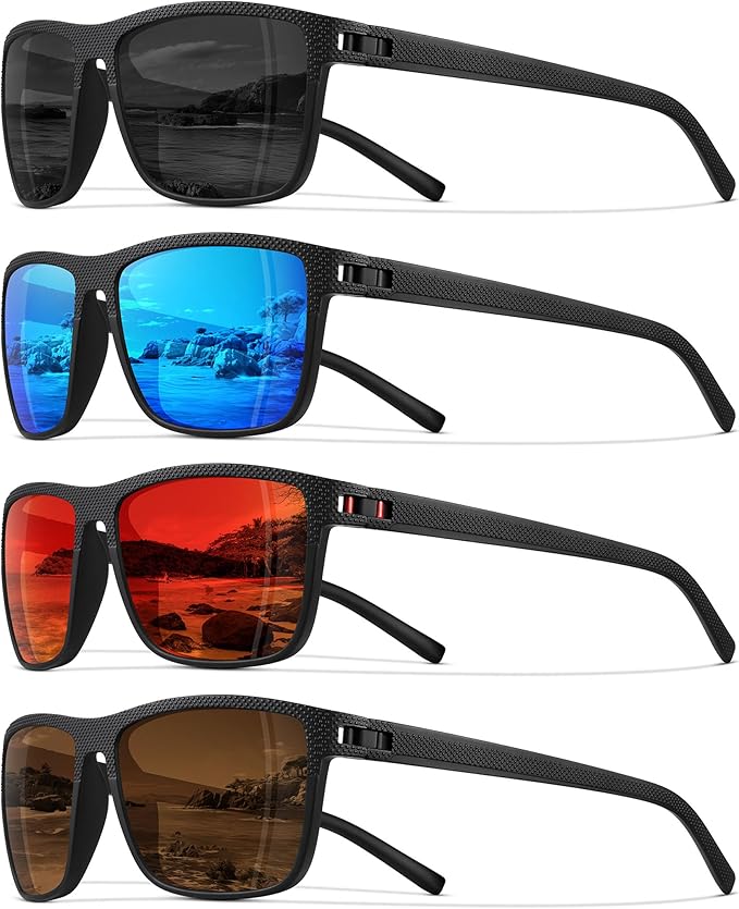 STORYCOAST Polarized Sunglasses for Men Women Classic Square Sports Fishing Running Golf Sun Glasses UV Protection